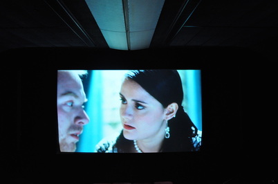 Alison Zatta as Love and Adam Dunnells as Bruno in the noir styled short film Ambition Of Love. Projection test at the Egyptian Theatre's American Cinematheque in Hollywood.